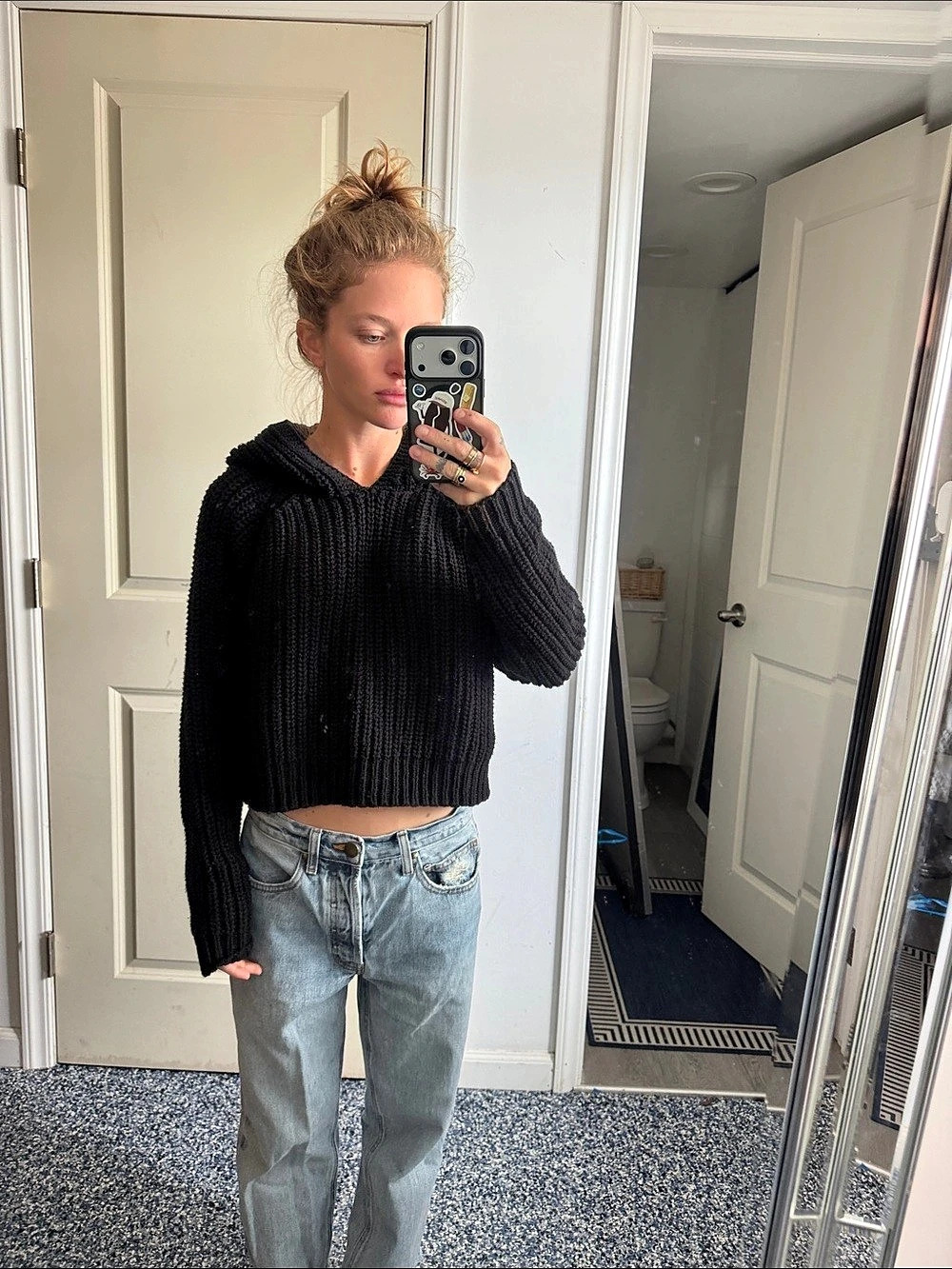 Christina Lehr Crop Hoodie Black